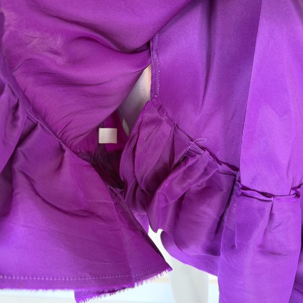 LANVIN by Alber Elbaz Purple Silk Strapless Dress Size 42 FR or 10 US Authentic - Picture 3 of 8